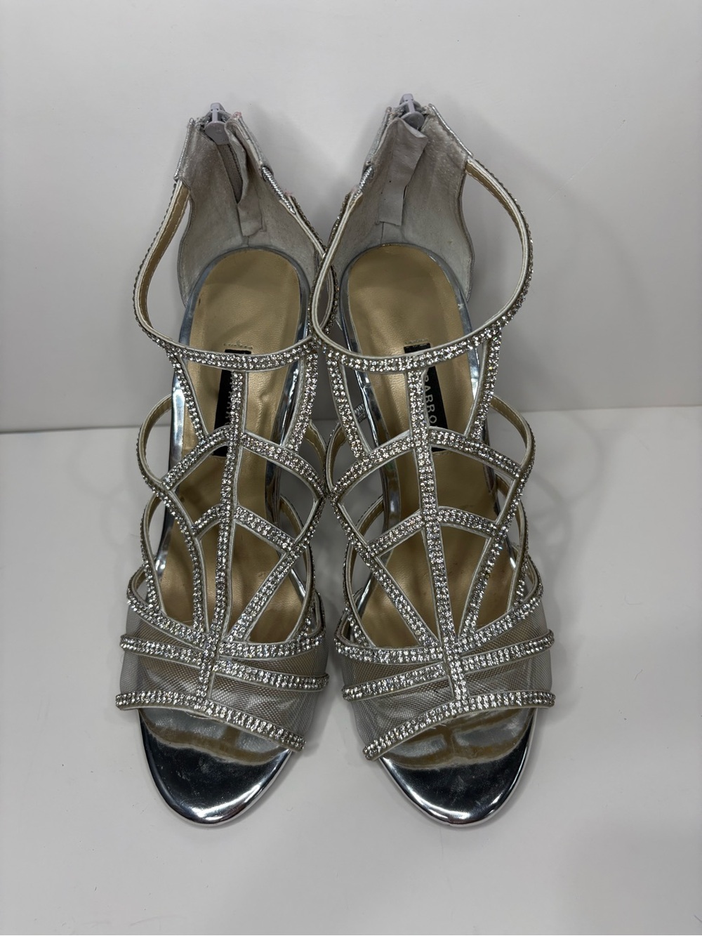 Caparros Silver Crystal Strappy Heels
